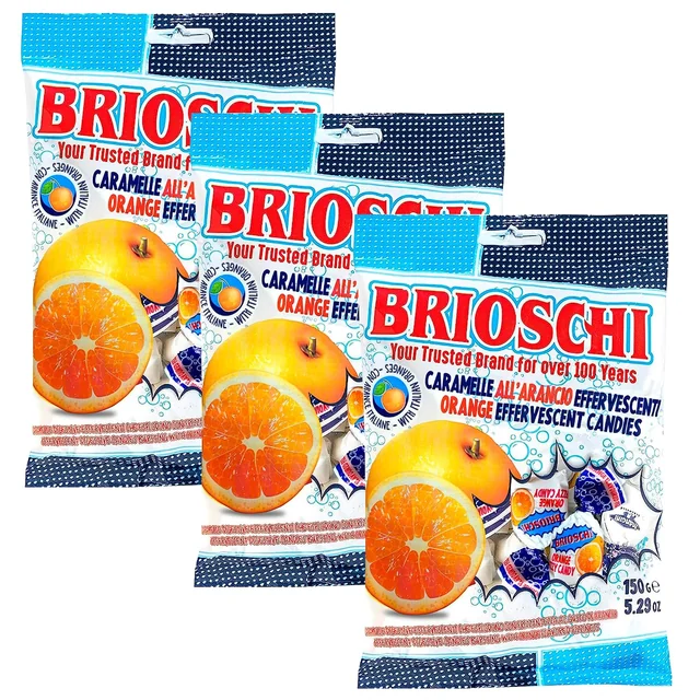 Orange Fizzy Candies — 3 × 5.29 oz bags